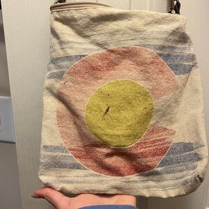Canvas Crossbody Bag with Colorado Flag Design (update:washed)